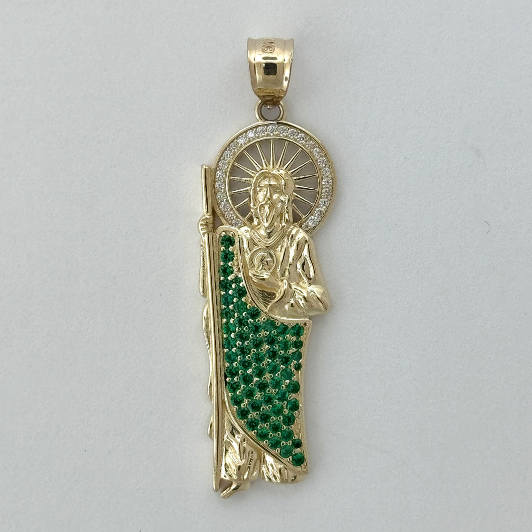 14KT Gold Saint Jude Pendants- 3mm Bail, 2 Inches.