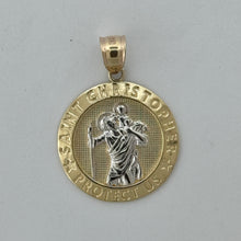 Load image into Gallery viewer, 14KT Gold Saint Christopher Pendant - 3mm Bail, 4 Grams, 1.32 Inches.
