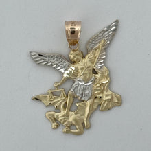 Load image into Gallery viewer, 14KT Gold Saint Michael Pendant - 3mm Bail, 3.75 Grams, 1.57 Inches.
