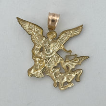 Load image into Gallery viewer, 14KT Gold Saint Michael Pendant - 3mm Bail, 3.75 Grams, 1.57 Inches.
