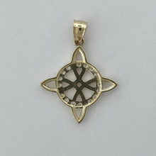 Load image into Gallery viewer, 14KT Gold Witches Knot Pendant with CZ stones - 1.5mm Bail, 2.91 Grams, 0.63 Inches.
