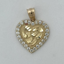 Load image into Gallery viewer, 14KT Gold Heart Pendant with CZ Stones- 2mm Bail, 2.91 Grams, 1.06 Inches.
