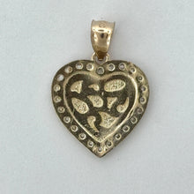 Load image into Gallery viewer, 14KT Gold Heart Pendant with CZ Stones- 2mm Bail, 2.91 Grams, 1.06 Inches.
