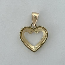 Load image into Gallery viewer, 14KT Gold Heart Pendant with CZ Stones- 2mm Bail, 2.59 Grams, 0.88 Inches.
