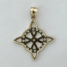 Load image into Gallery viewer, 14KT Gold Witches Knot Pendant CZ stones - 3mm Bail, 3.68 Grams, 1.53 Inches.
