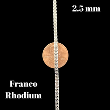 Load image into Gallery viewer, Sterling Silver Franco Rhodium Necklace
