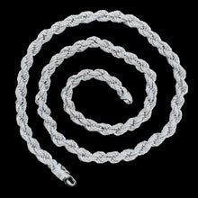 Load image into Gallery viewer, Sterling Silver Rope with CZ Necklace
