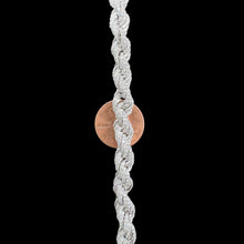 Load image into Gallery viewer, Sterling Silver Rope with CZ Necklace
