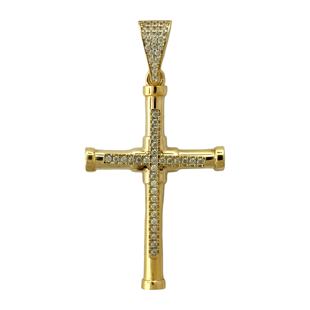 14KT Gold Cross Pendant - 5mm Bail, 4.53 Grams.