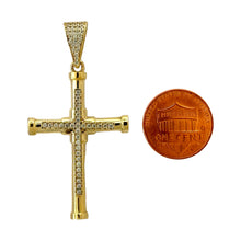 Load image into Gallery viewer, 14KT Gold Cross Pendant - 5mm Bail, 4.53 Grams.
