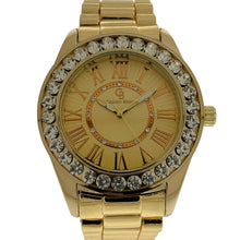 Load image into Gallery viewer, Captain Bling Gold-Tone Roman Numeral Dial Watch with Pave Accents
