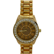 Load image into Gallery viewer, Captain Bling Gold-Tone Roman Numeral Dial Watch with Pave Accents
