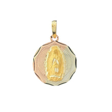 Load image into Gallery viewer, 10KT Tri Color Round Virgin Mary Pendant, 2.2g
