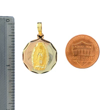 Load image into Gallery viewer, 10KT Tri Color Round Virgin Mary Pendant, 2.2g
