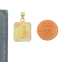 Load image into Gallery viewer, 10KT Tri Color Square Virgin Mary Pendant, 1.7g
