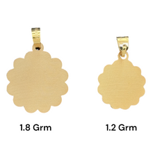 Load image into Gallery viewer, 10KT Tri-Color Gold Scalloped Oval Virgin Mary Pendants
