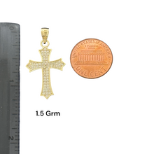 Load image into Gallery viewer, 10KT Gold Cross Pendant with CZ Stones - 0.9g, 1.5g, 2.1g
