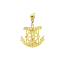 Load image into Gallery viewer, 10KT Gold Anchor Cross Pendant - 1.8g
