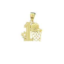 Load image into Gallery viewer, 10KT Gold #1 Basketball Pendant - 2g
