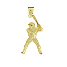 Load image into Gallery viewer, 10KT Gold Baseball Player Sports Pendant - 2g
