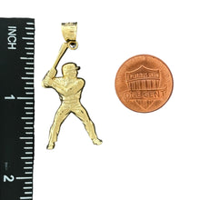 Load image into Gallery viewer, 10KT Gold Baseball Player Sports Pendant - 2g
