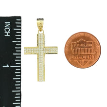 Load image into Gallery viewer, 10KT Gold Cross Pendant with CZ Stones - 2g

