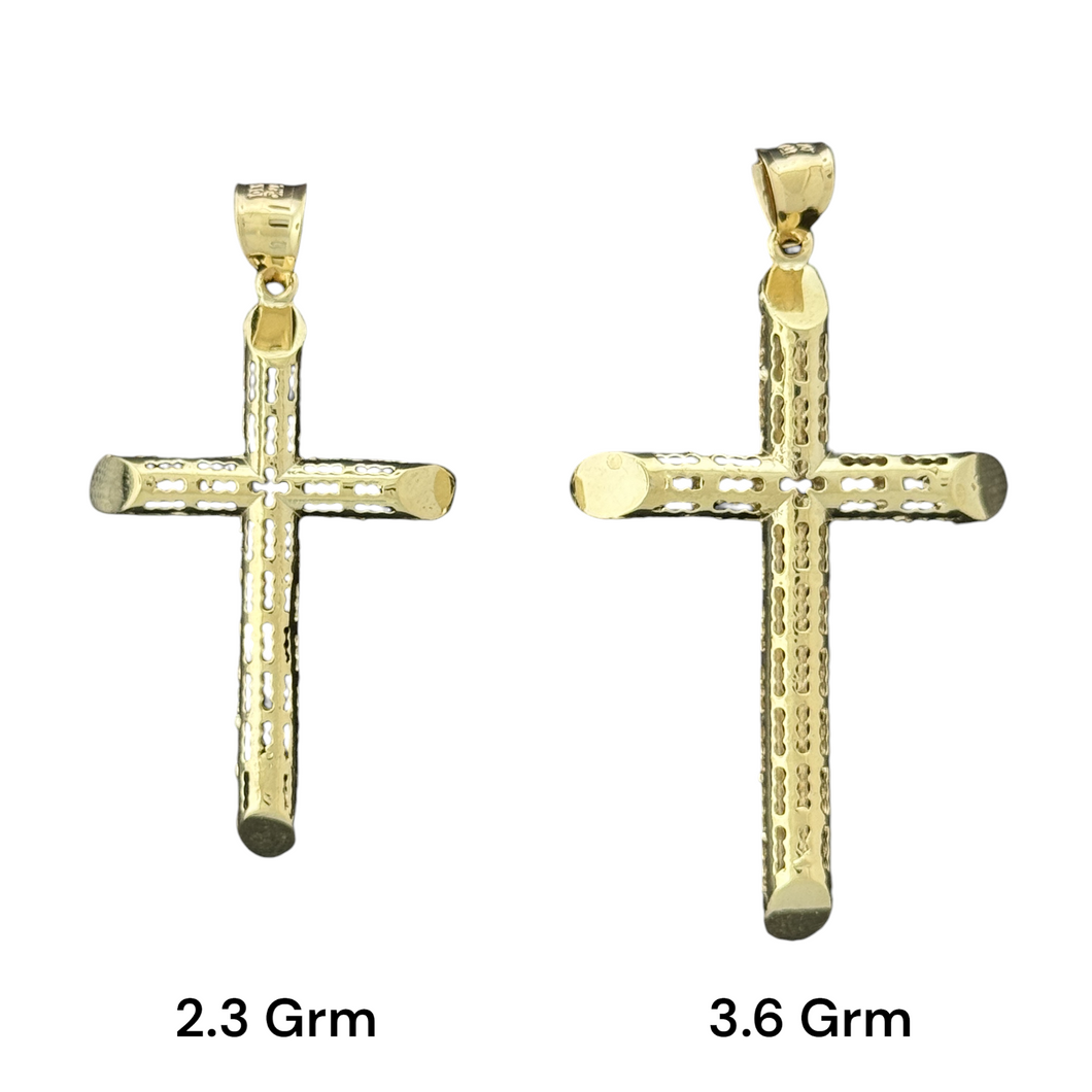 10KT Gold Cross Pendant - 2.3g and 3.6g