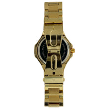 Load image into Gallery viewer, Captain Bling Gold-Tone Striped Dial Watch with Pave Accents
