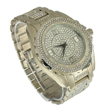 Load image into Gallery viewer, Captain Bling Silver-Tone Pave Dial Watch with Pave Accents
