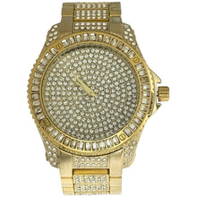 Load image into Gallery viewer, Captain Bling Gold-Tone Spiral Pave Dial Watch with Pave Accents
