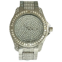 Load image into Gallery viewer, Captain Bling Silver-Tone Spiral Pave Dial Watch with Pave Accents
