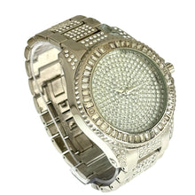 Load image into Gallery viewer, Captain Bling Silver-Tone Spiral Pave Dial Watch with Pave Accents
