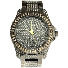 Load image into Gallery viewer, Captain Bling Black-Tone Spiral Pave Dial Watch with Pave Accents
