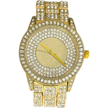 Load image into Gallery viewer, Captain Bling Gold-Tone Minimalist Pave Dial Watch with Pave Accents
