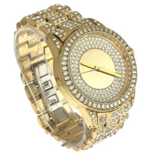 Load image into Gallery viewer, Captain Bling Gold-Tone Minimalist Pave Dial Watch with Pave Accents
