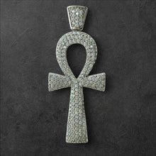 Load image into Gallery viewer, Sterling Silver CZ Ankh Cross Pendent
