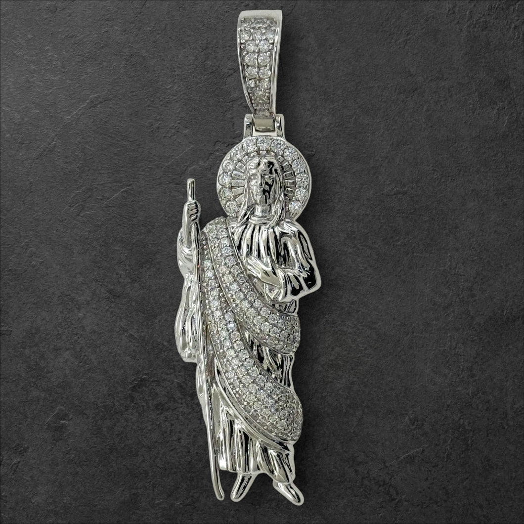 Sterling Silver CZ Saint Jude Pendent