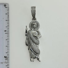 Load image into Gallery viewer, Sterling Silver CZ Saint Jude Pendent
