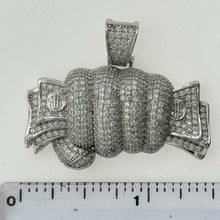 Load image into Gallery viewer, Sterling Silver CZ Hand Money Pendent
