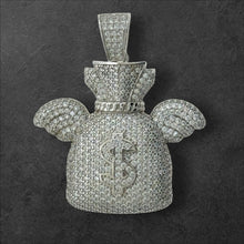 Load image into Gallery viewer, Sterling Silver CZ Dollar Bag Pendent
