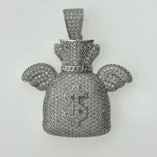 Load image into Gallery viewer, Sterling Silver CZ Dollar Bag Pendent
