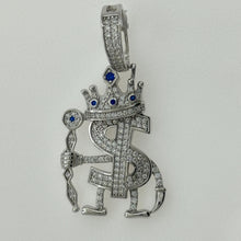 Load image into Gallery viewer, Sterling Silver CZ Dollar King Pendent
