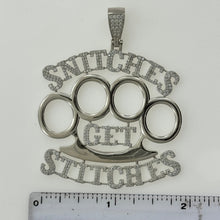 Load image into Gallery viewer, Sterling Silver CZ Knuckles Pendent
