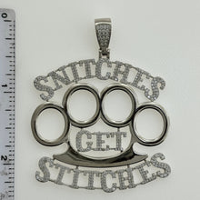 Load image into Gallery viewer, Sterling Silver CZ Knuckles Pendent
