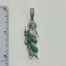 Load image into Gallery viewer, Sterling Silver CZ Saint Jude (Green) Pendent
