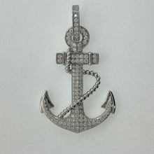 Load image into Gallery viewer, Sterling Silver CZ Anchor Pendent
