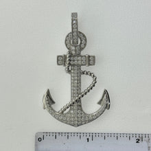 Load image into Gallery viewer, Sterling Silver CZ Anchor Pendent
