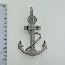 Load image into Gallery viewer, Sterling Silver CZ Anchor Pendent
