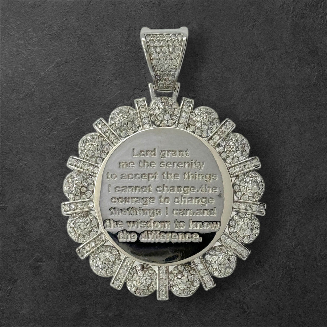 Sterling Silver CZ Quote Pendent