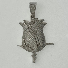 Load image into Gallery viewer, Sterling Silver CZ Rose Pendent
